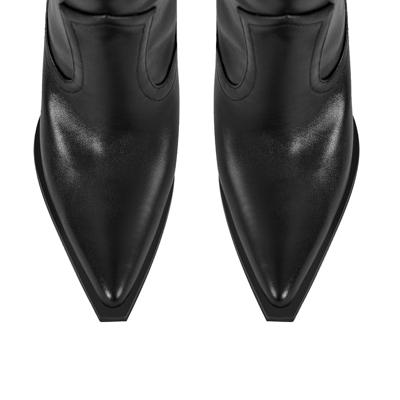 Kubanischer Absatz über das Knie Western Stiefel