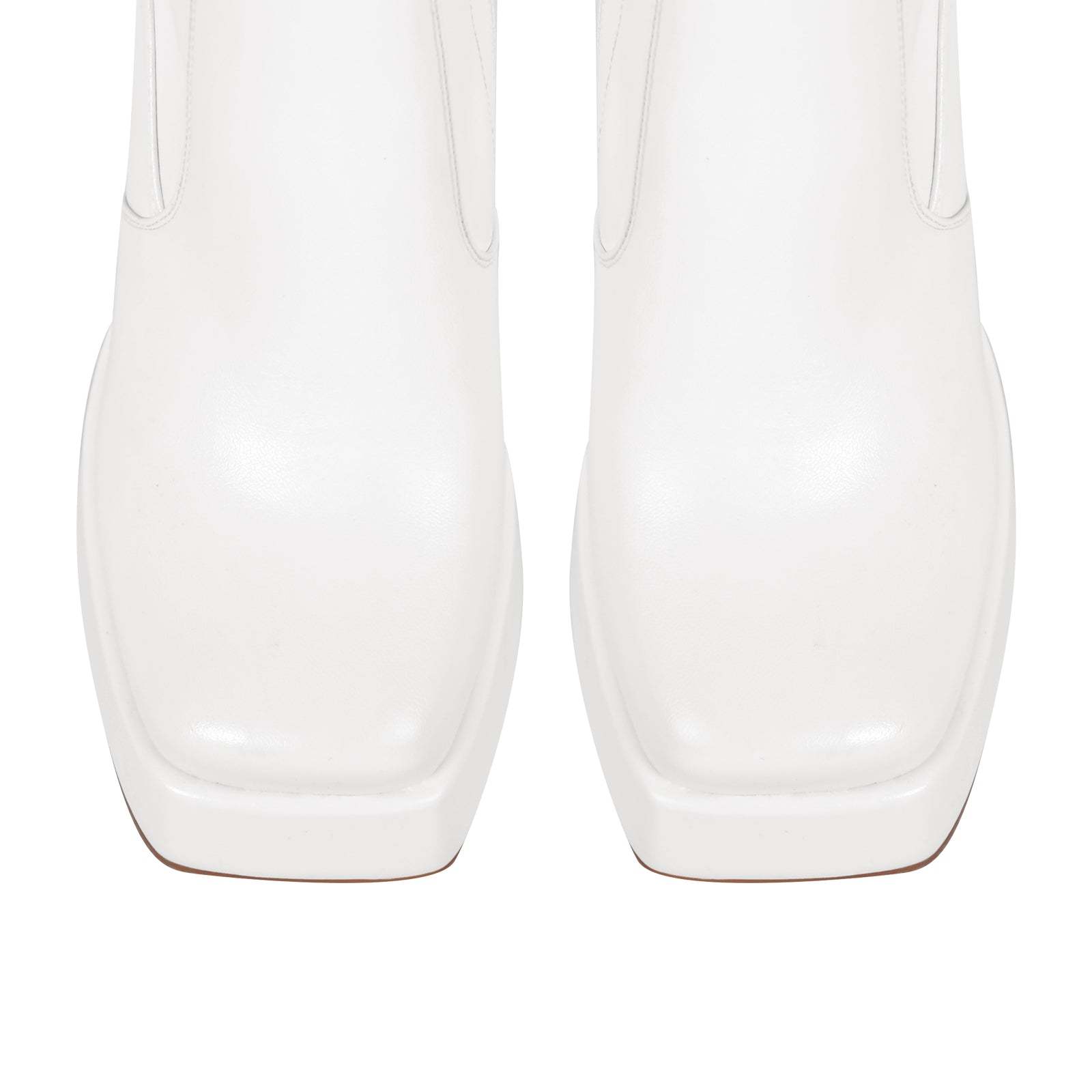 Plateau Langschaft Stiefel Quatische Zehen Blockabsatz Weitschaft