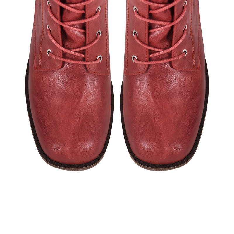 Schnürsenkel Mid-Calf Weiche Stiefel klobiger Absatz