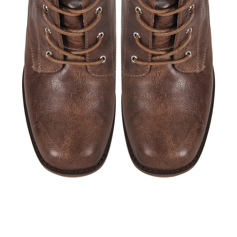 Schnürsenkel Mid-Calf Weiche Stiefel klobiger Absatz