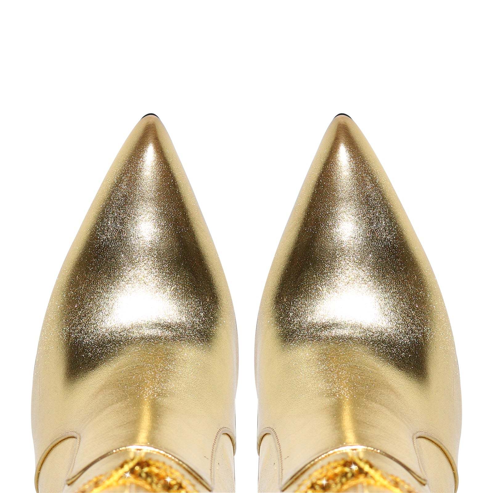 Mid Calf Stiefel mit Pfennigabsatz verzierte Quasten Stiletto Lack