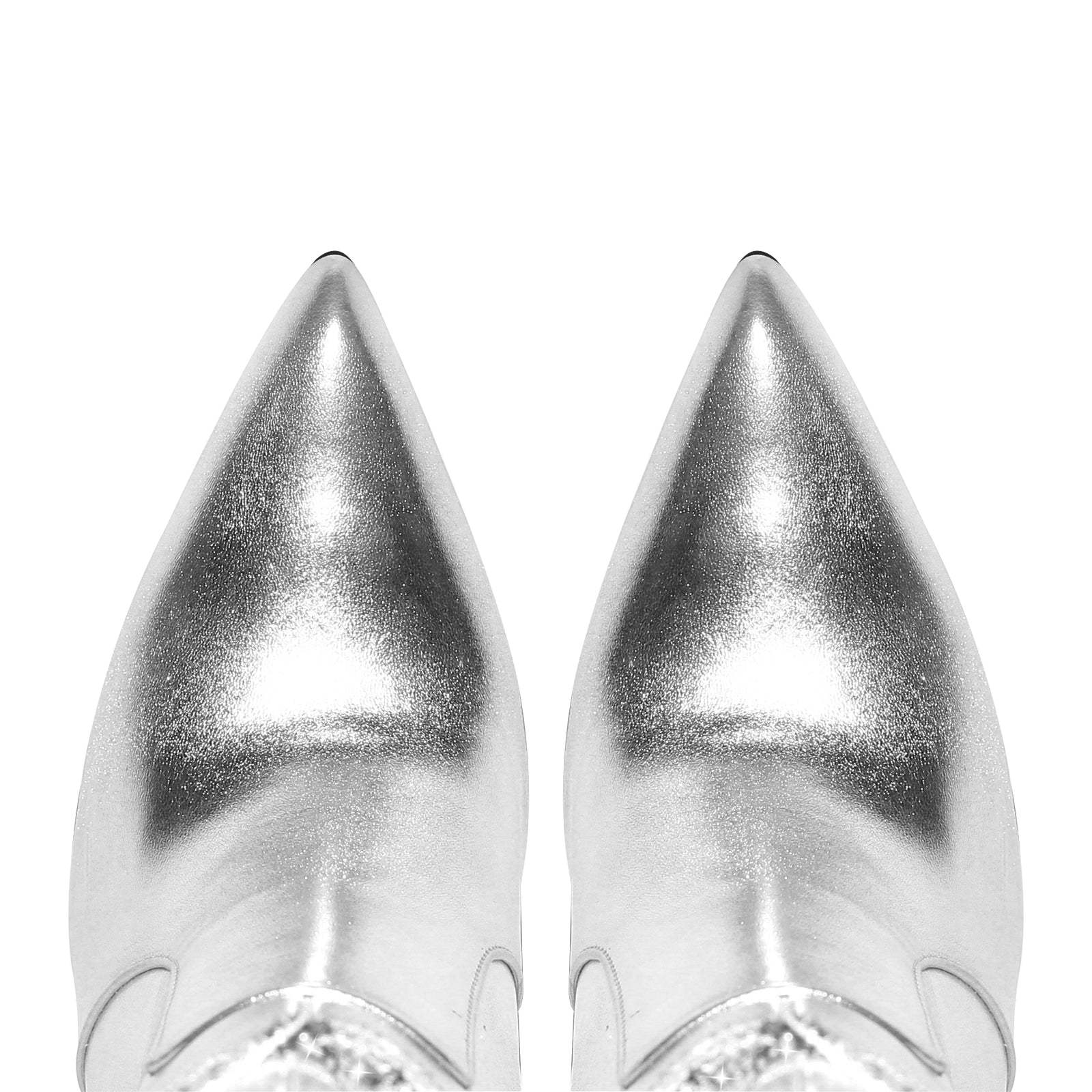 Mid Calf Stiefel mit Pfennigabsatz verzierte Quasten Stiletto Lack