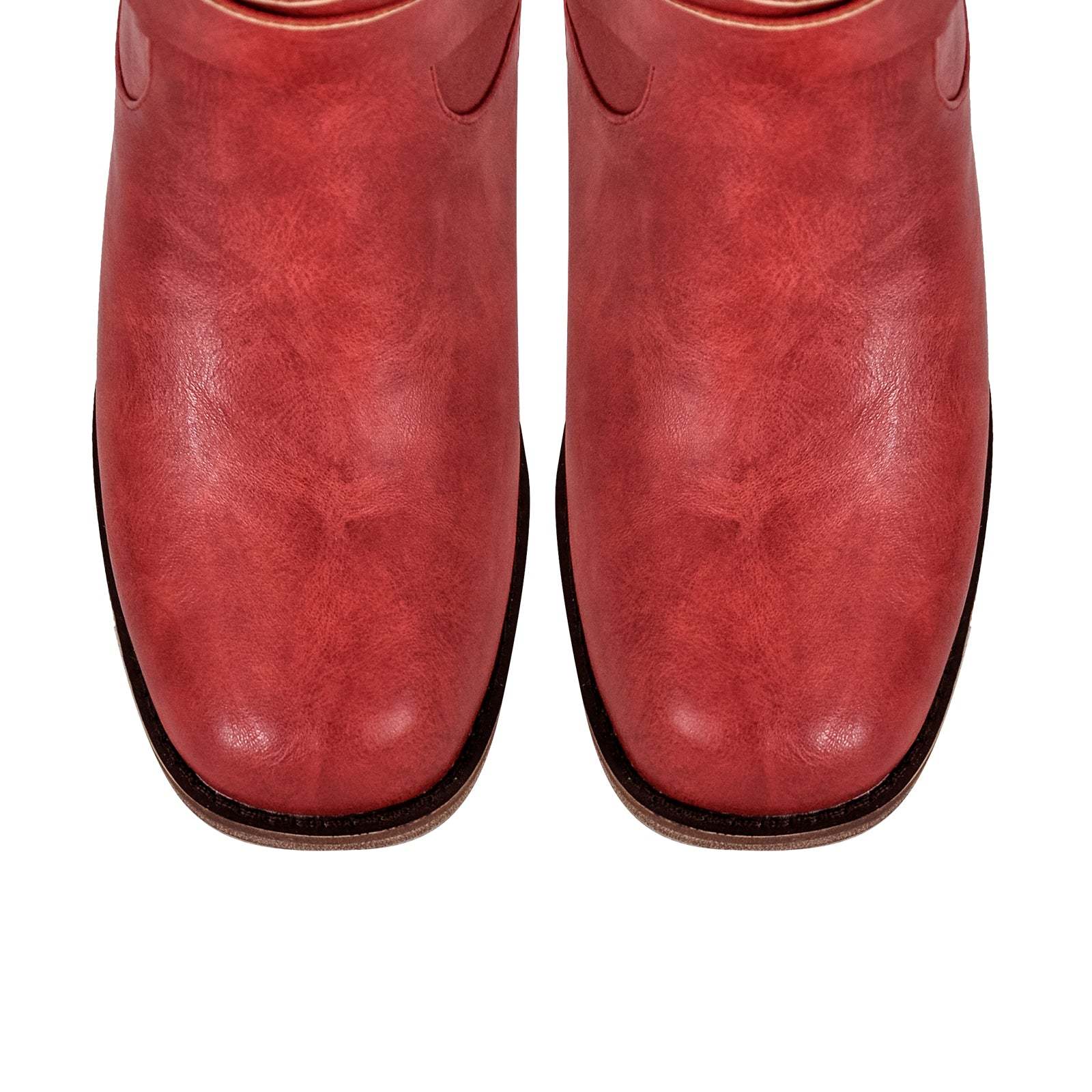 Langschaft Stiefel mit Blockabsatz verzierte Schnallen Weitschaft Schlupstiefel