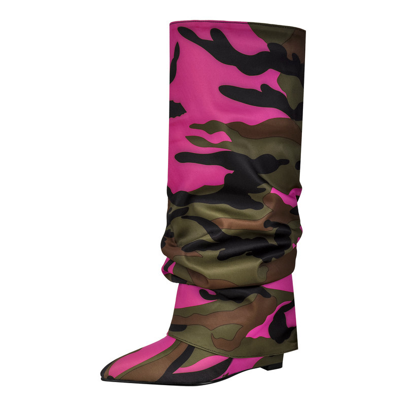Camouflage Spitz zulaufende Keilstiefel zum Umklappen