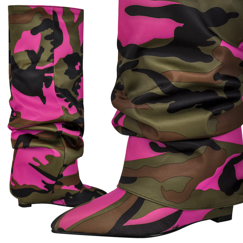 Camouflage Spitz zulaufende Keilstiefel zum Umklappen