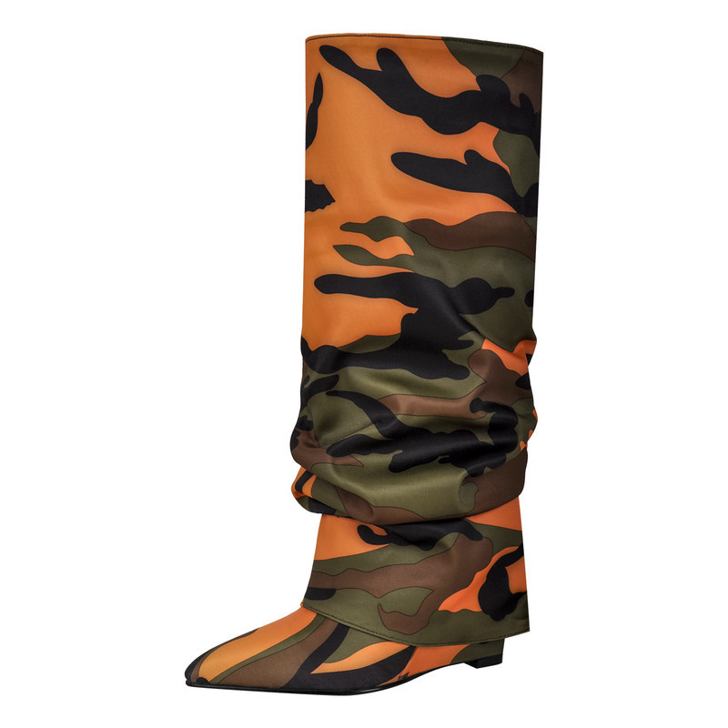 Camouflage Spitz zulaufende Keilstiefel zum Umklappen
