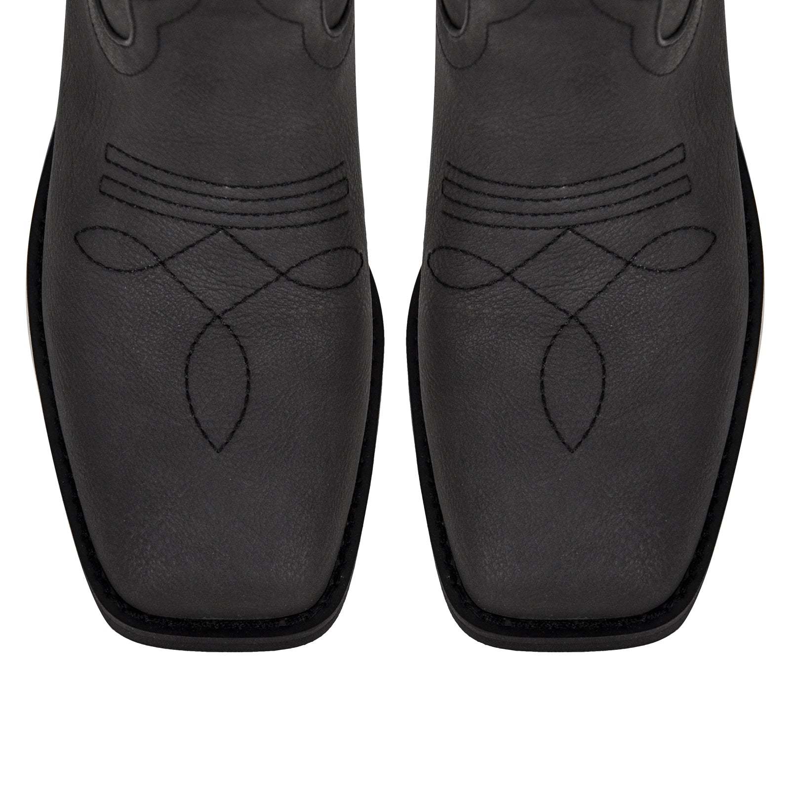 Cowboy Boots Bestickte Westernstiefel mit Blockabsatz Halbstiefel Schwarz