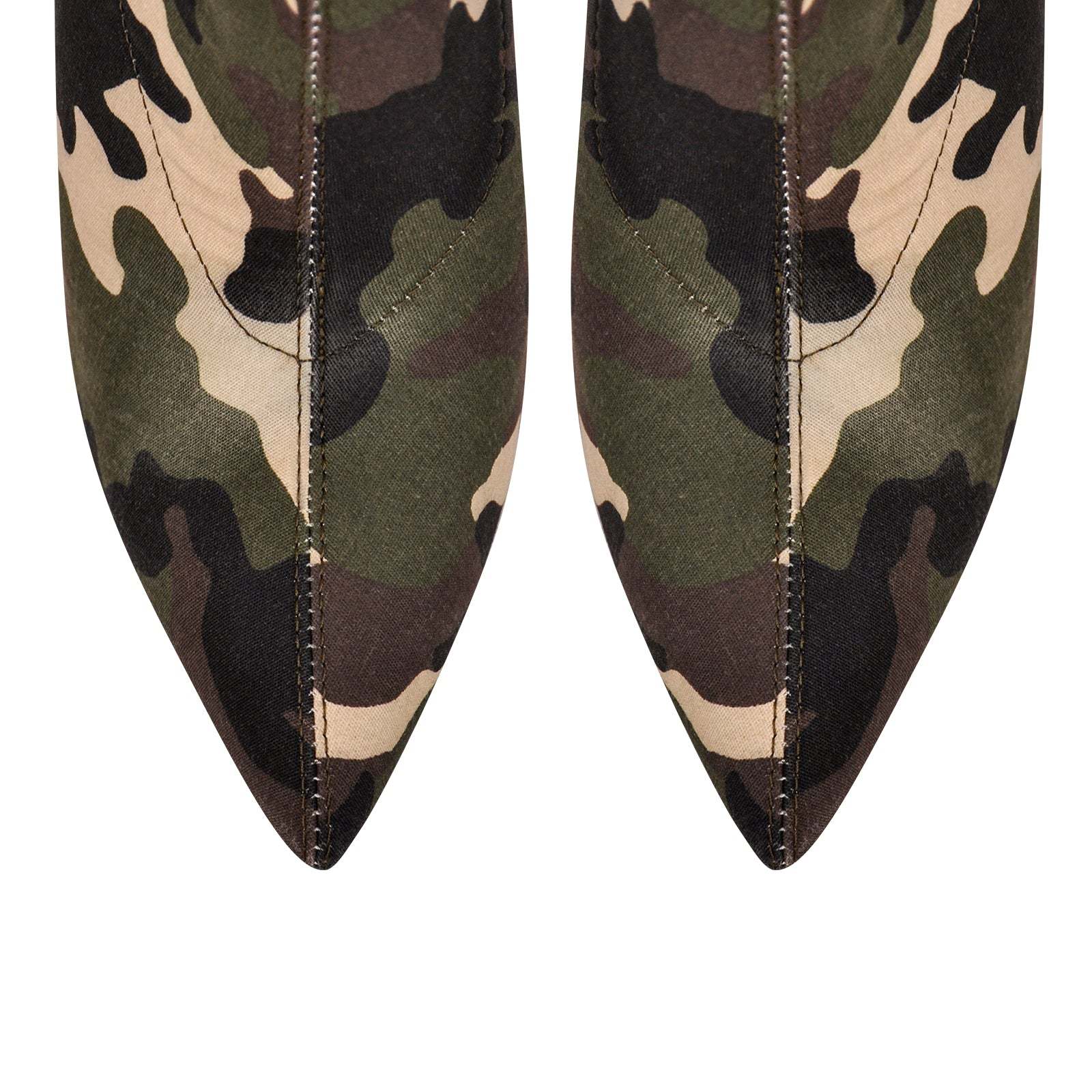 Overknee Langschaft Stiefel mit Pfennigabsatz Canvas Boots