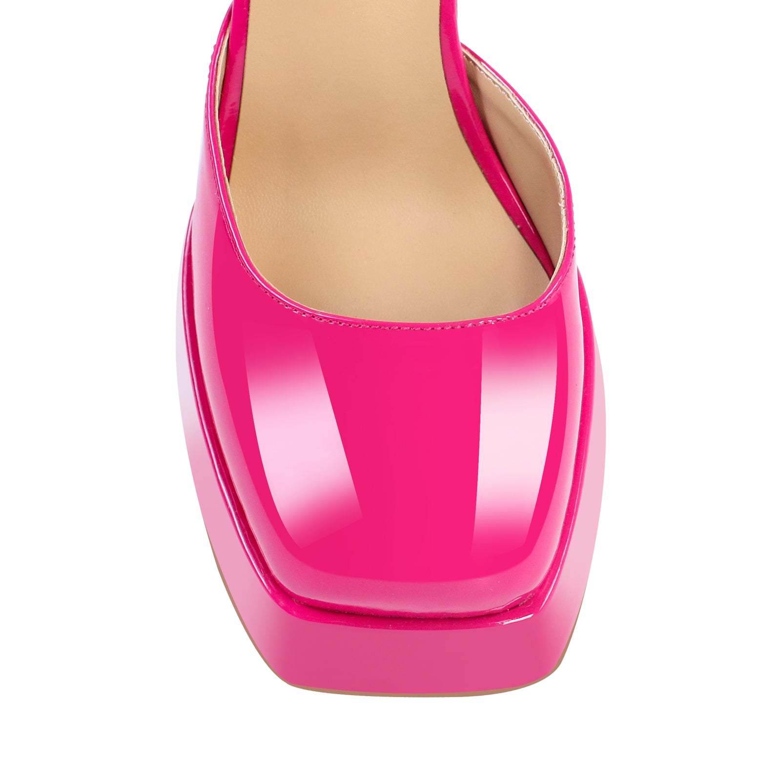 Plateau Pumps Mary Janes Blockabsatz Schnallen Quatische Zehen