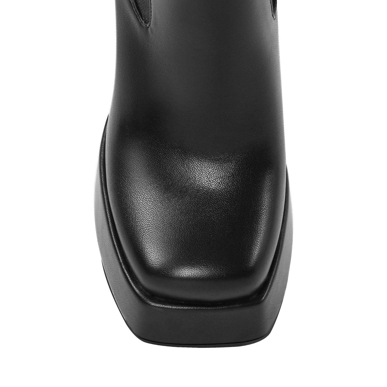 Plateau Stiefeletten Chelsea-Stiefel Quatische Zehen Schwarz