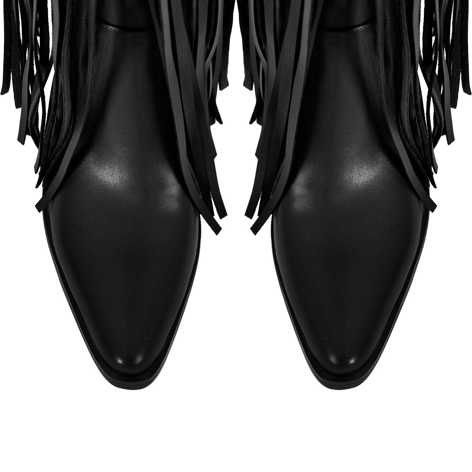 Westernstiefel verzierte Quasten Nieten Overknee Cowboy Boots Fransen