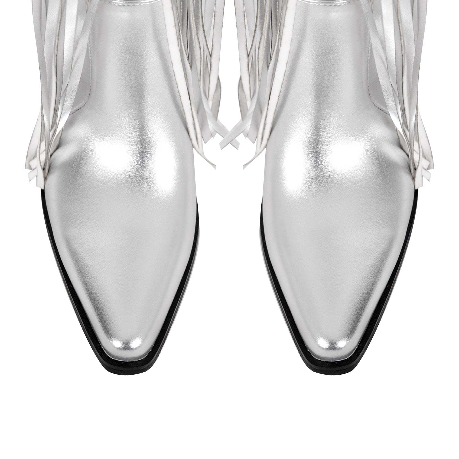 Westernstiefel verzierte Quasten Nieten Overknee Cowboy Boots Fransen