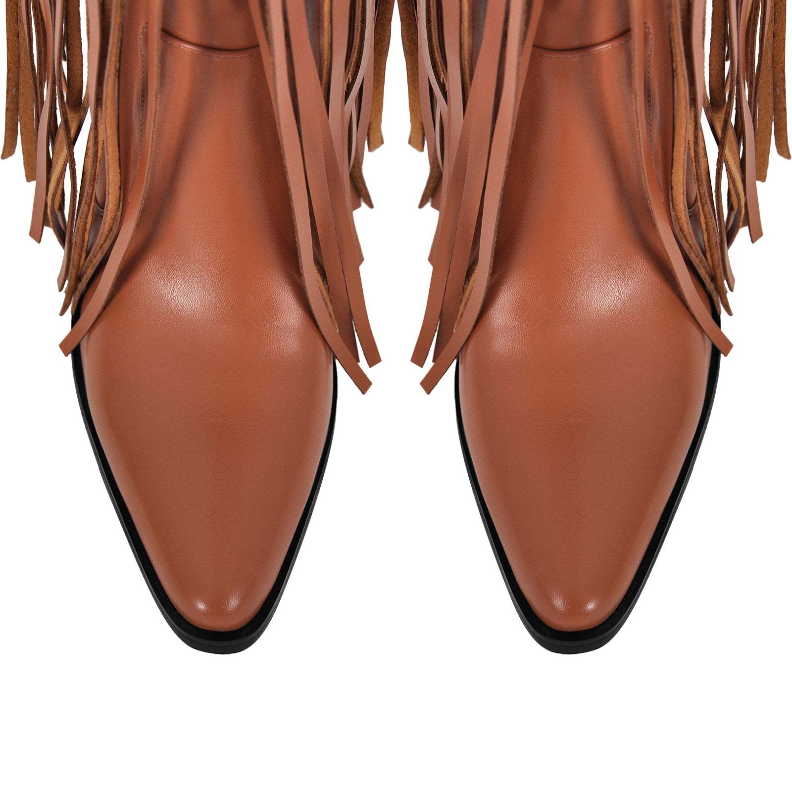 Westernstiefel verzierte Quasten Nieten Overknee Cowboy Boots Fransen