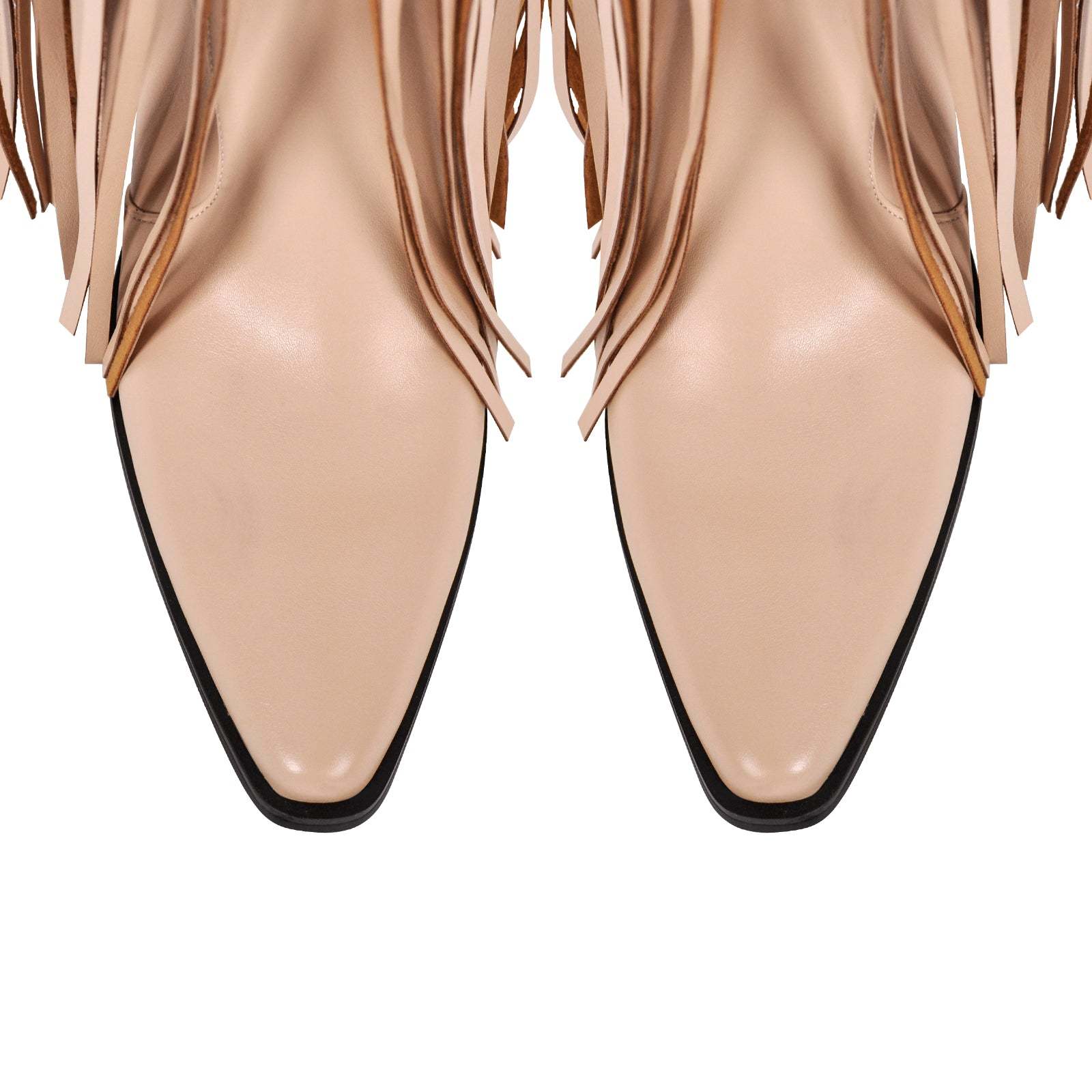 Westernstiefel verzierte Quasten Nieten Overknee Cowboy Boots Fransen