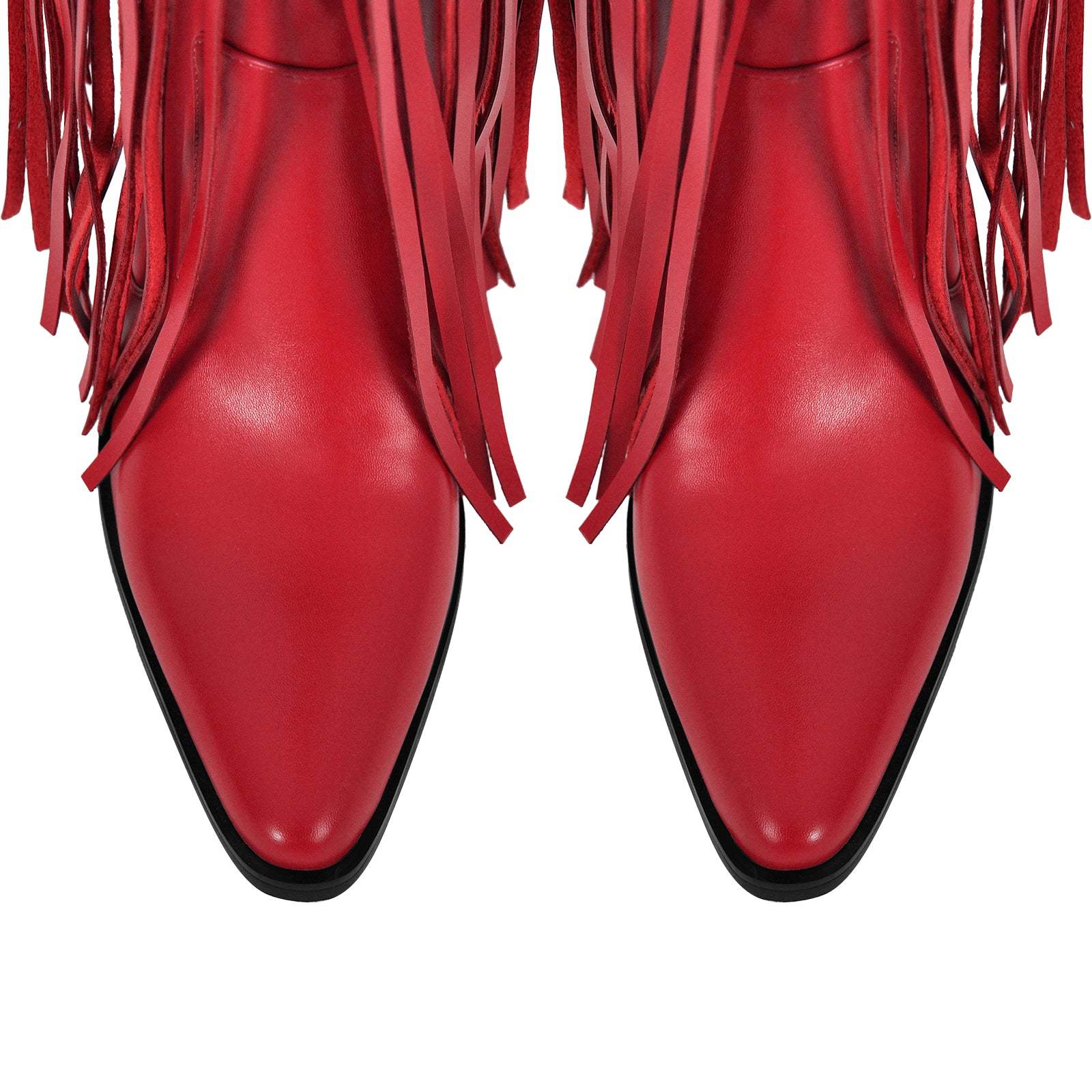 Westernstiefel verzierte Quasten Nieten Overknee Cowboy Boots Fransen