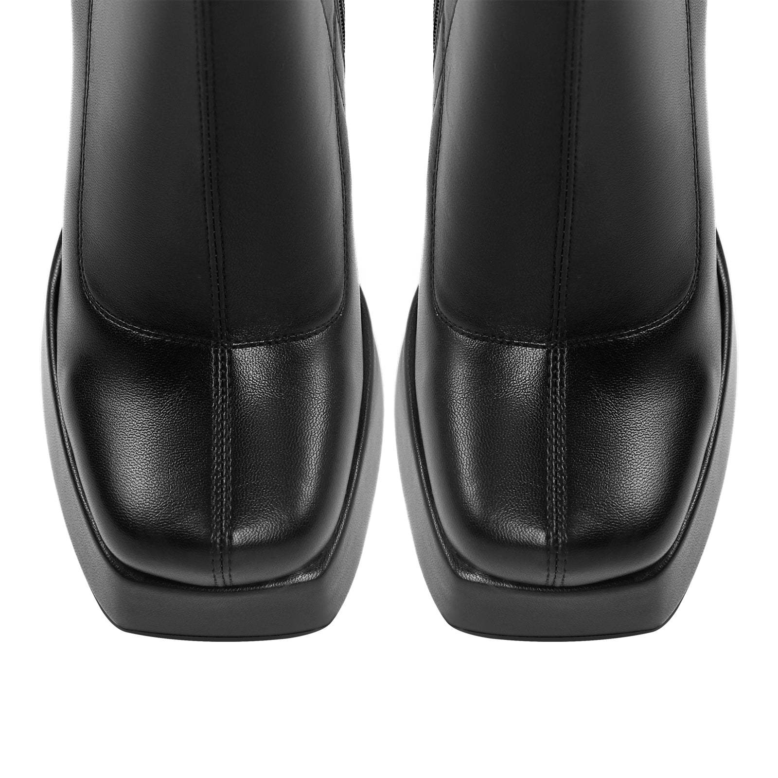 Plateau Stiefeletten verzierte Reißverschluss Quatische Zehen