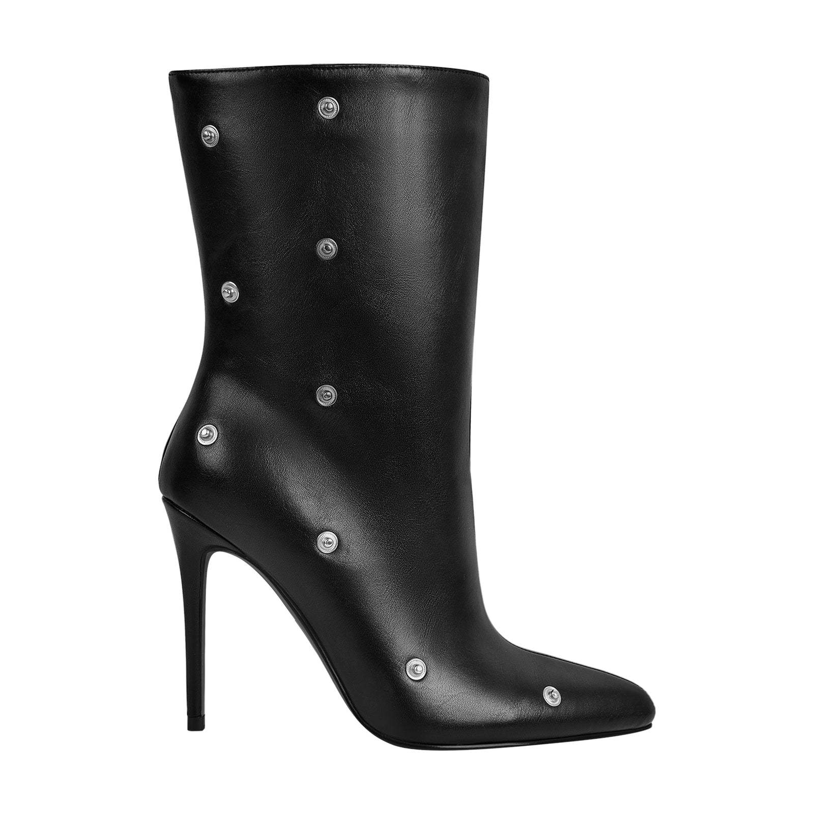 Spitze Zehen Knöchelstiefel mit Pfennigabsatz Stilettos Boots