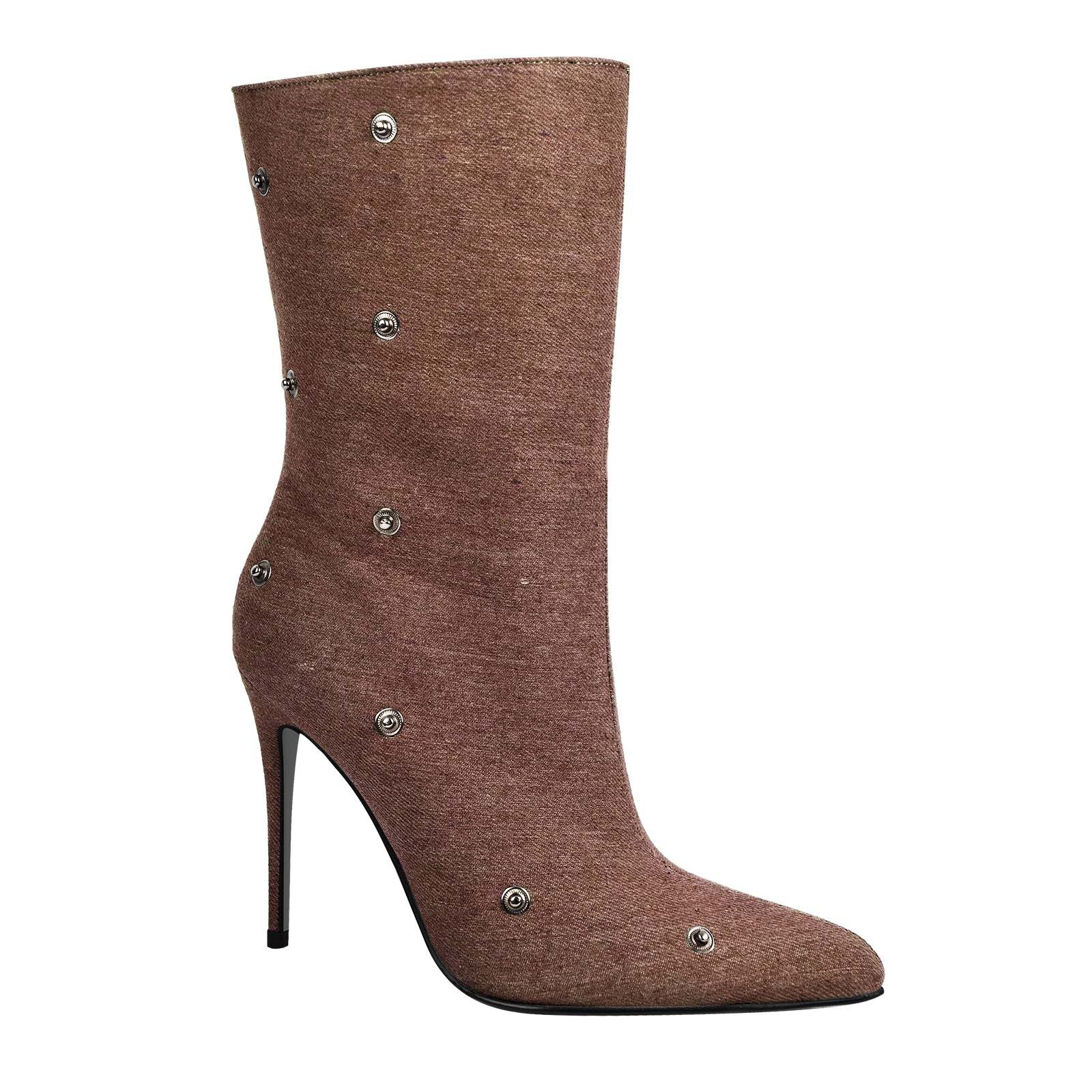 Spitze Zehen Knöchelstiefel mit Pfennigabsatz Stilettos Boots