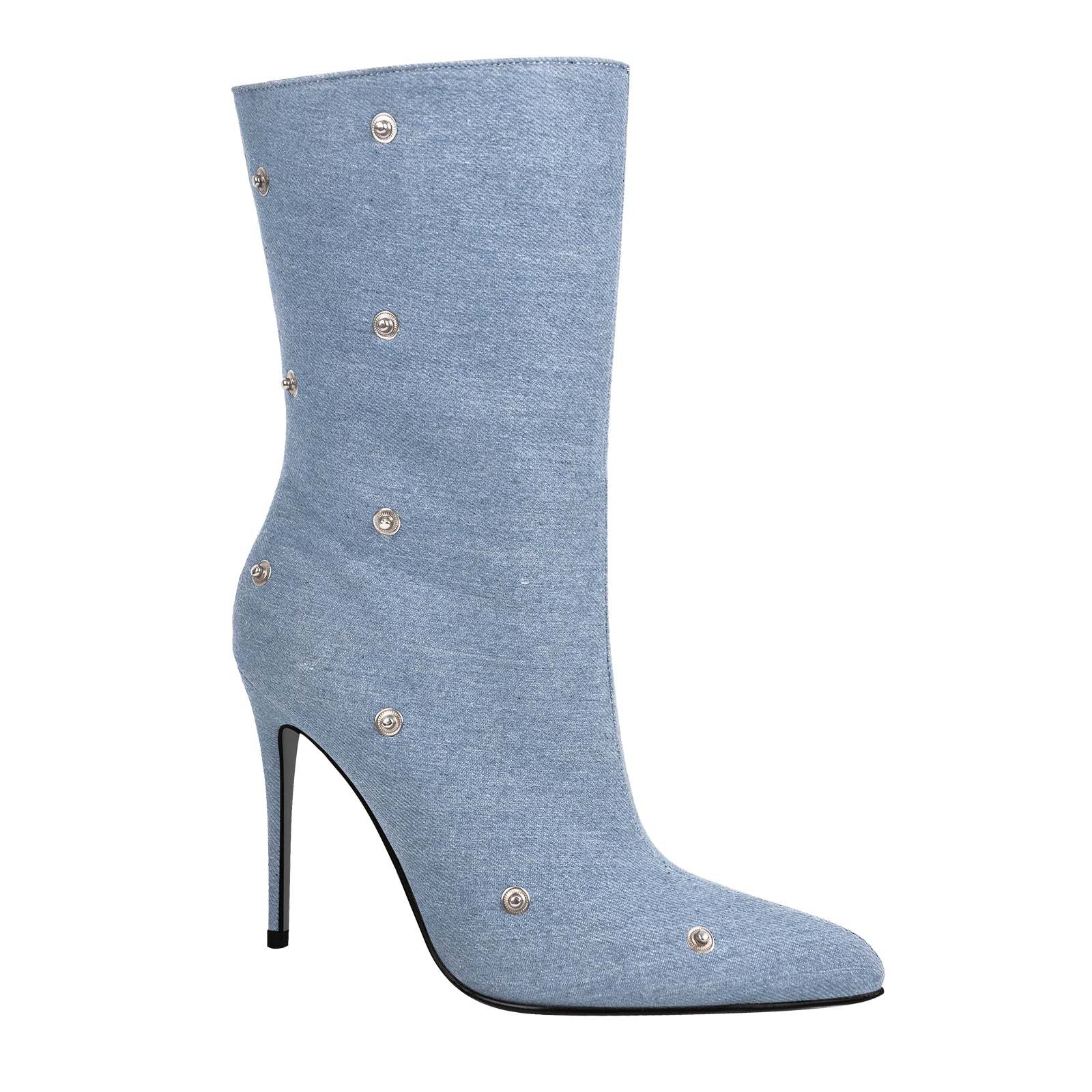 Spitze Zehen Knöchelstiefel mit Pfennigabsatz Stilettos Boots