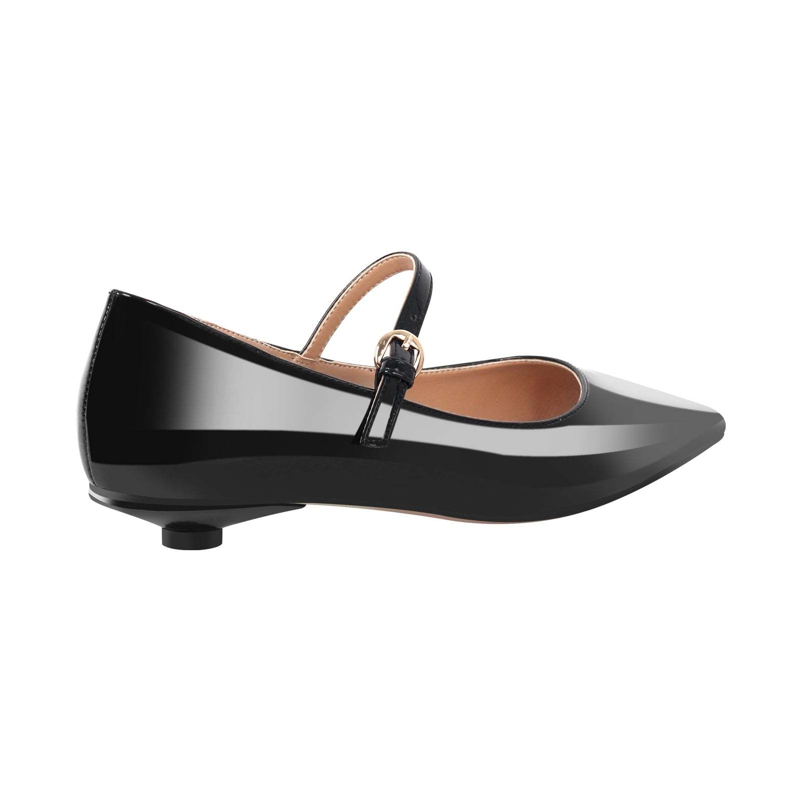 Flache Schuhe Lack Mary Janes Pumps Spitze Zehen