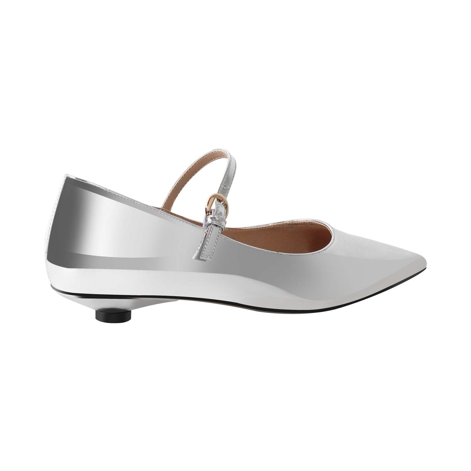 Flache Schuhe Lack Mary Janes Pumps Spitze Zehen