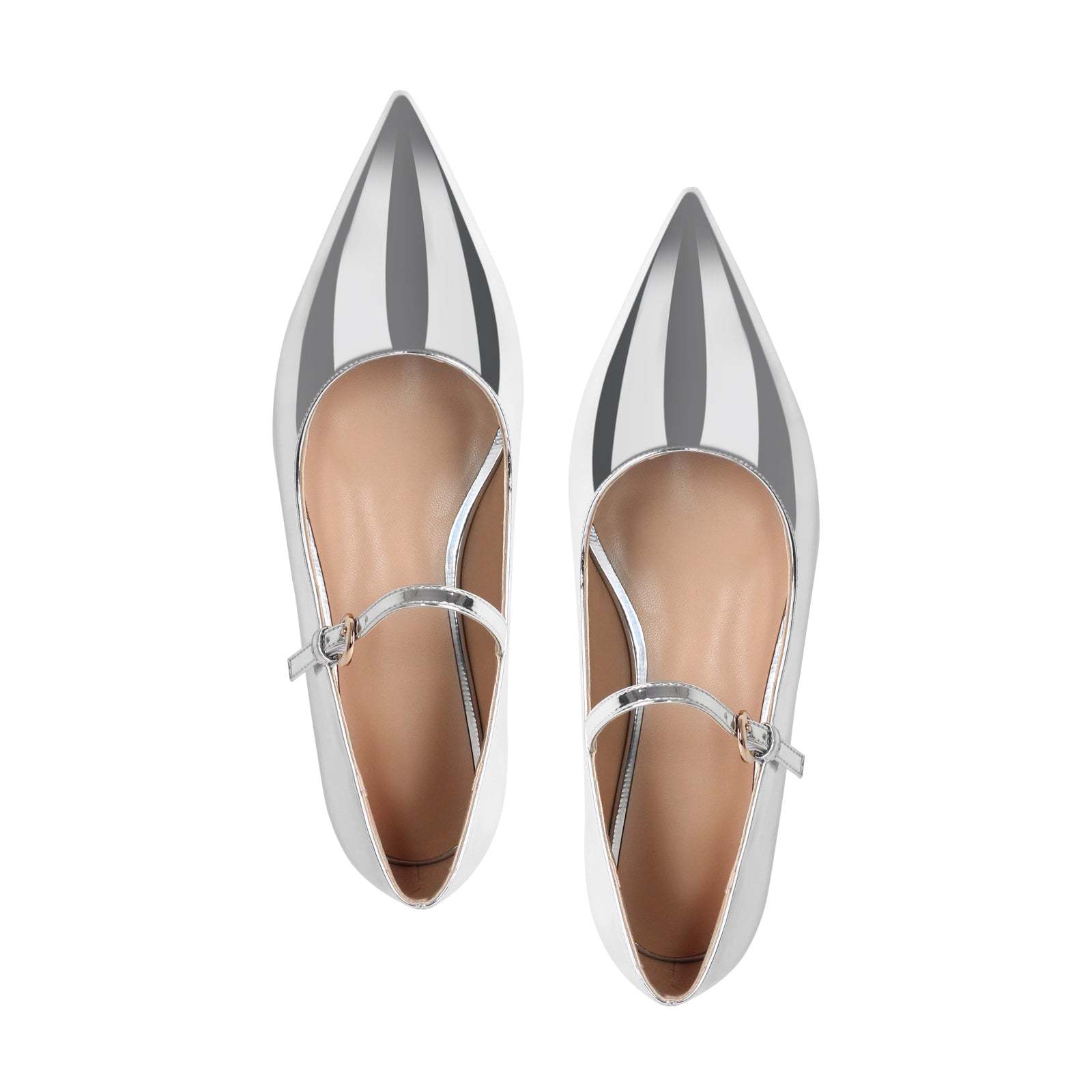 Flache Schuhe Lack Mary Janes Pumps Spitze Zehen