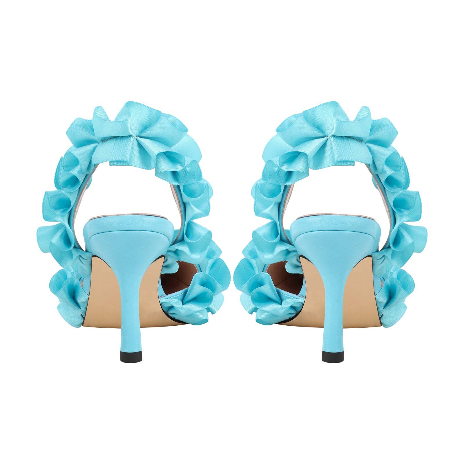 Slingbacks Absatzschuhe High Heels Abendschuhe Seide Strass