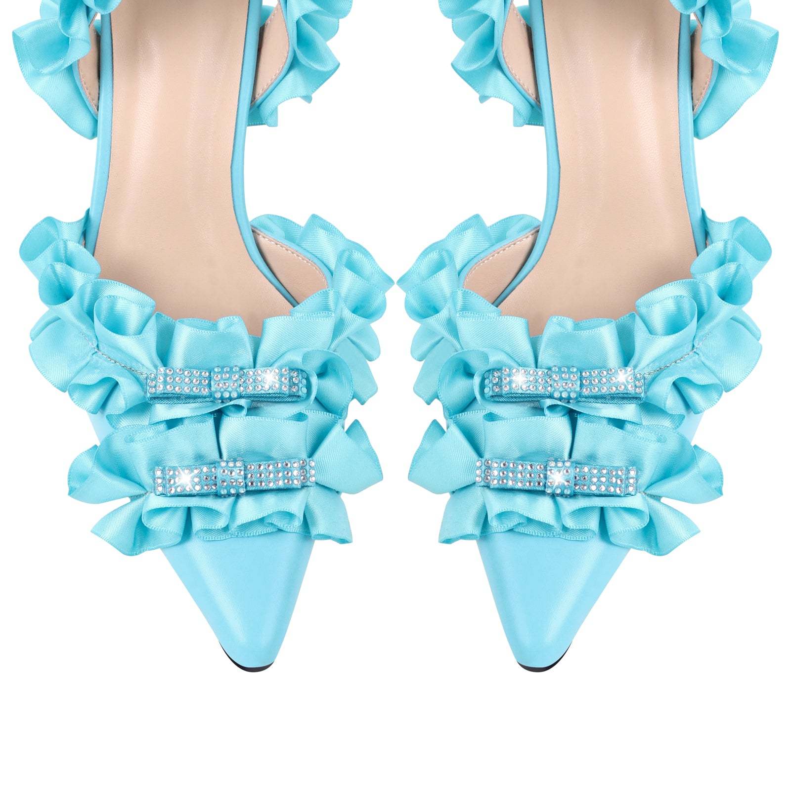 Slingbacks Absatzschuhe High Heels Abendschuhe Seide Strass