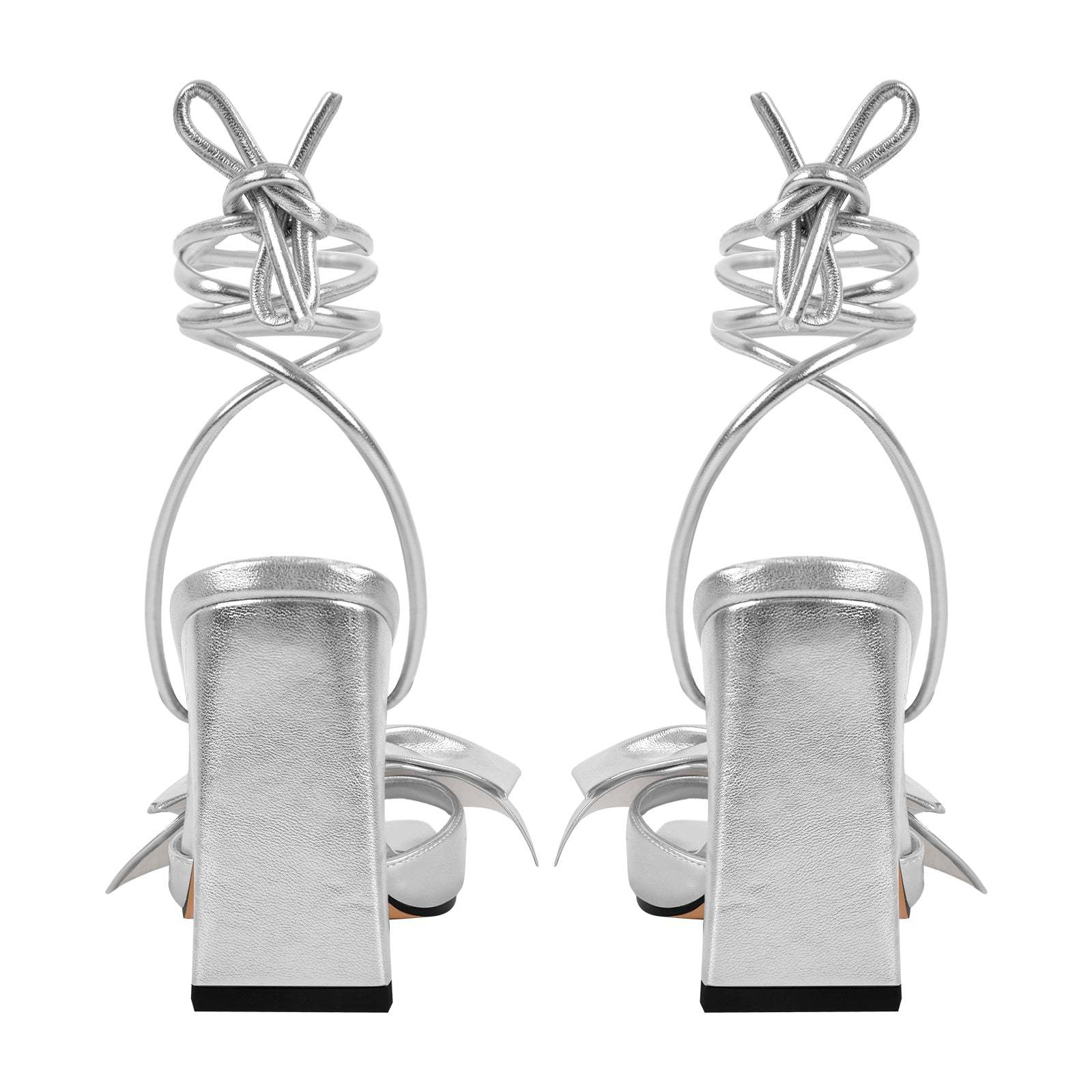 Sandalen verzierte Schleife mit Knöchelriemchen Abendschuhe Absatzschuhe Glitzer