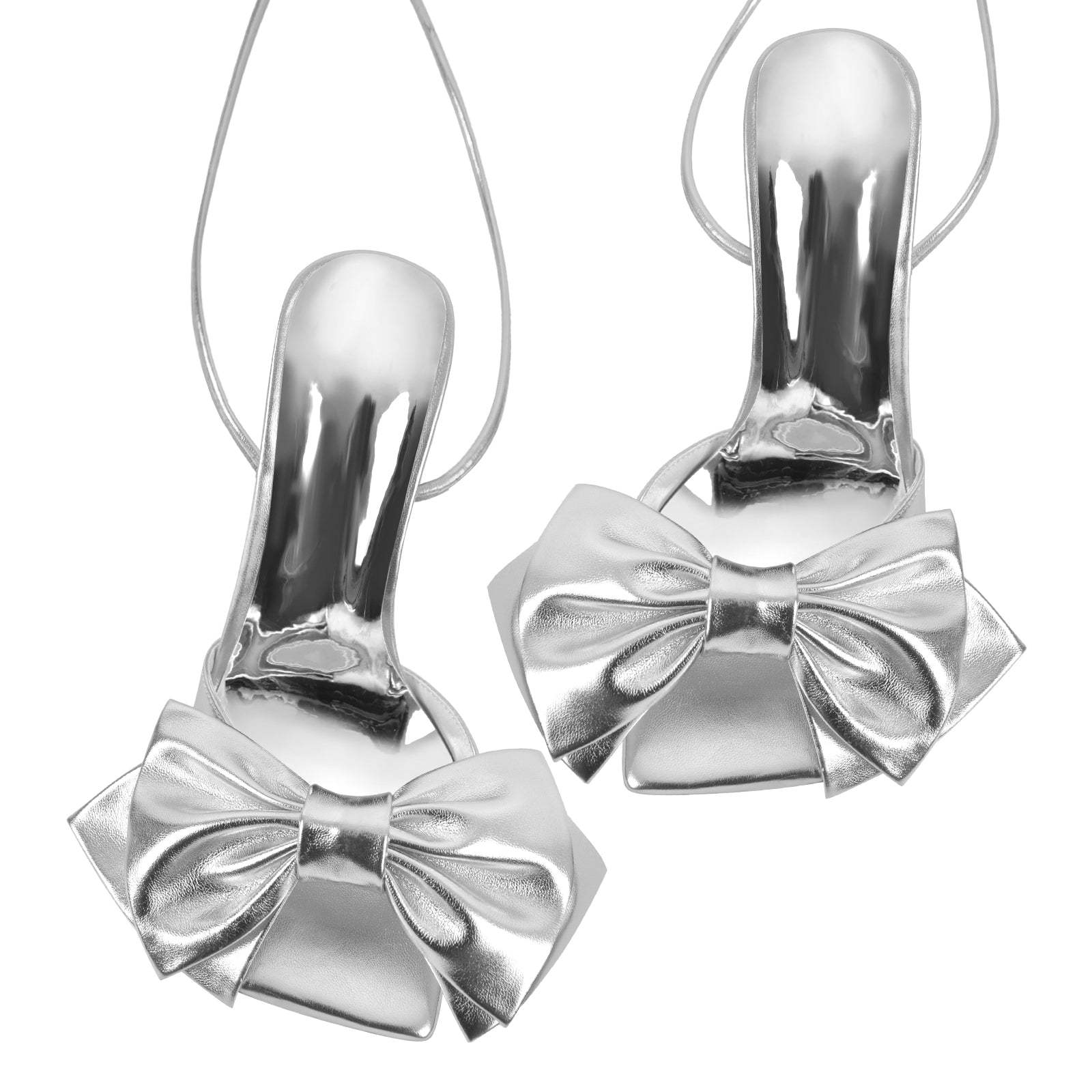 Sandalen verzierte Schleife mit Knöchelriemchen Abendschuhe Absatzschuhe Glitzer