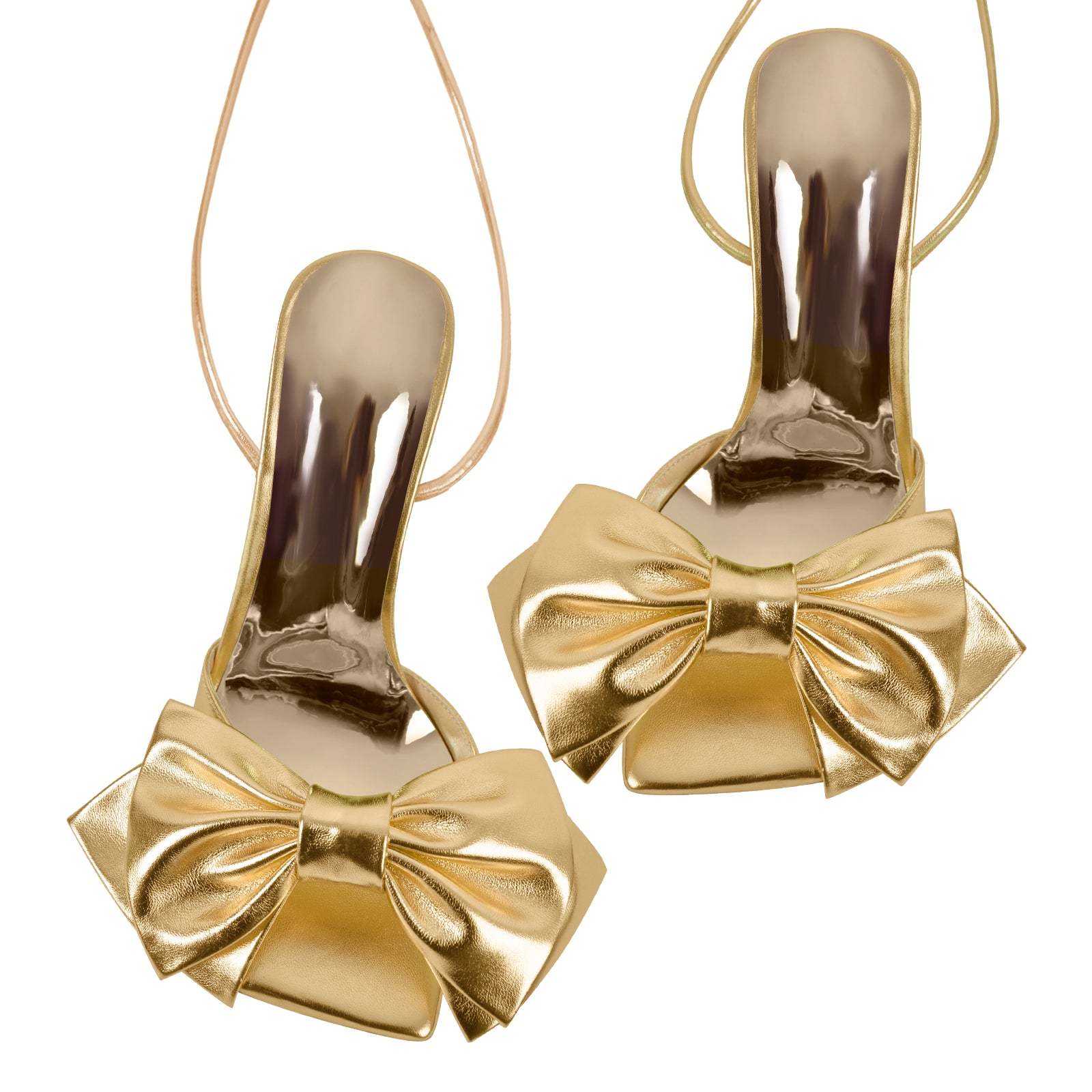 Sandalen verzierte Schleife mit Knöchelriemchen Abendschuhe Absatzschuhe Glitzer