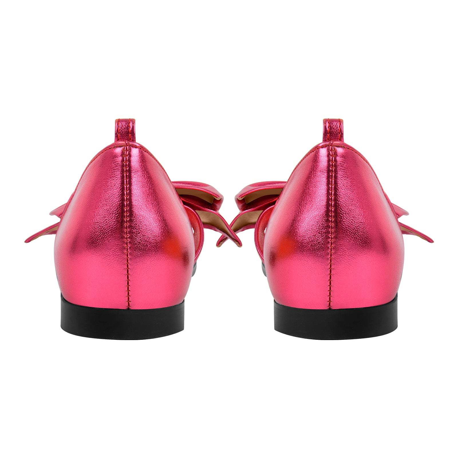 Flache Schuhe Sandalen mit Knöchelschnallen Schleife Lack