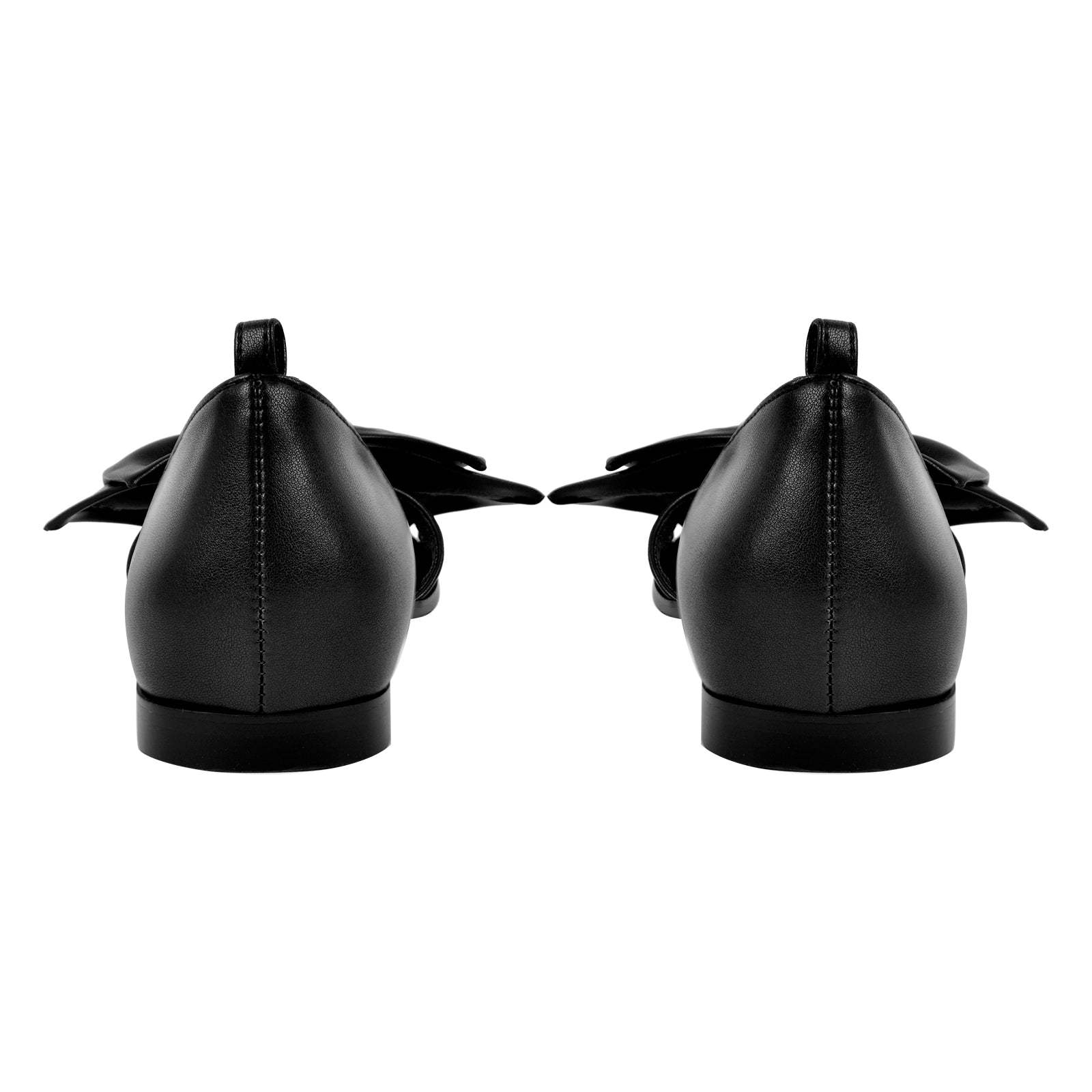 Flache Schuhe Sandalen mit Knöchelschnallen Schleife Lack