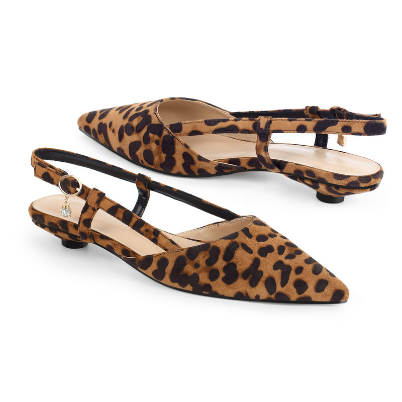 Runde Ferse spitze Zehe Slingback Flats