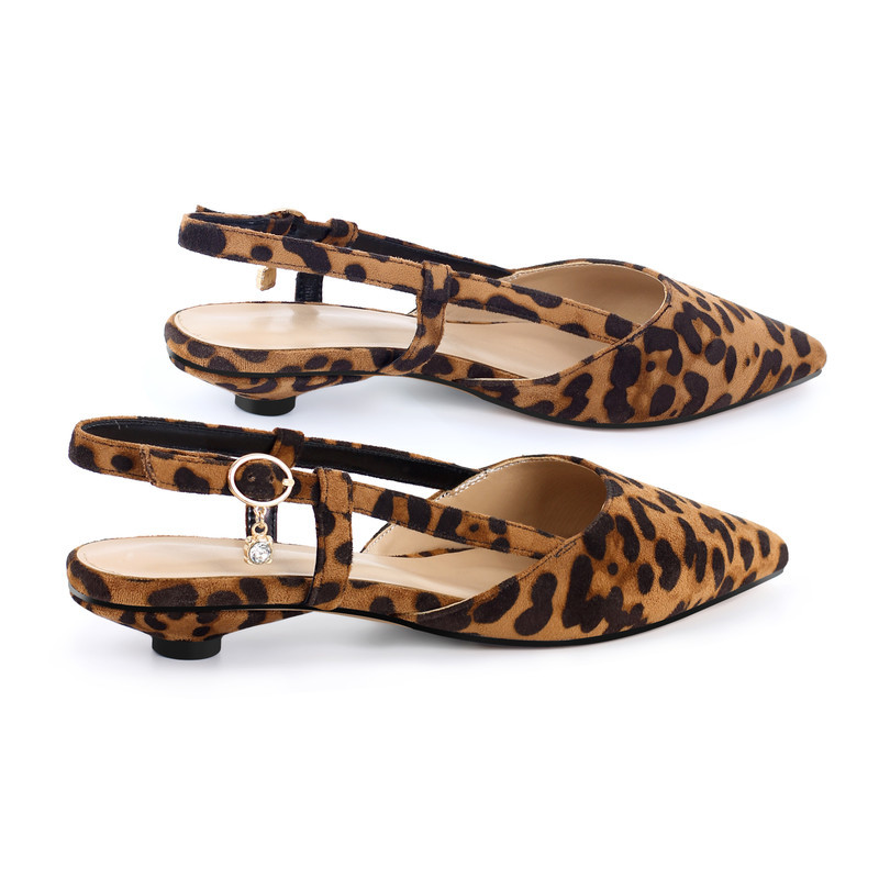 Runde Ferse spitze Zehe Slingback Flats