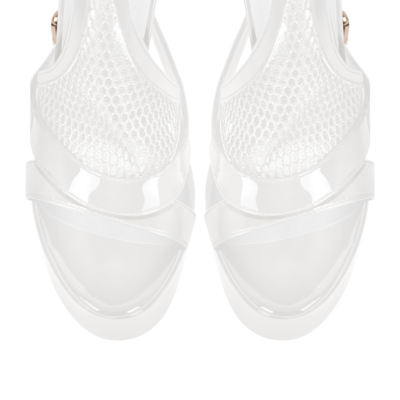 Mesh Schnalle Knöchelriemen Plattform Stiletto Sandalen