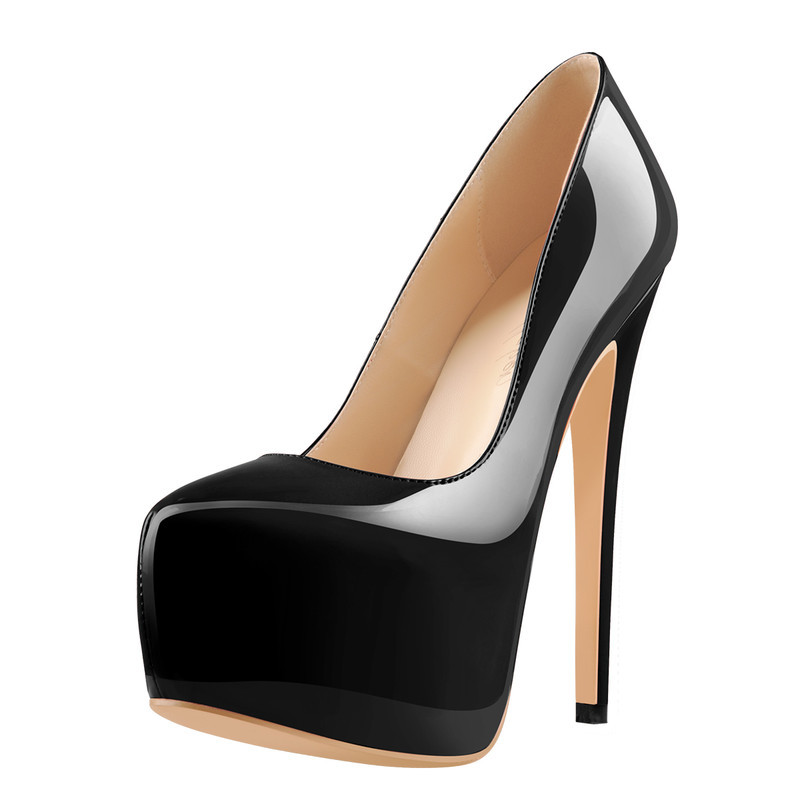 Runde Zehe Plattform Stiletto High Heel Pumps