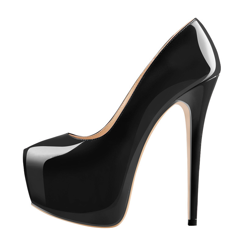 Runde Zehe Plattform Stiletto High Heel Pumps