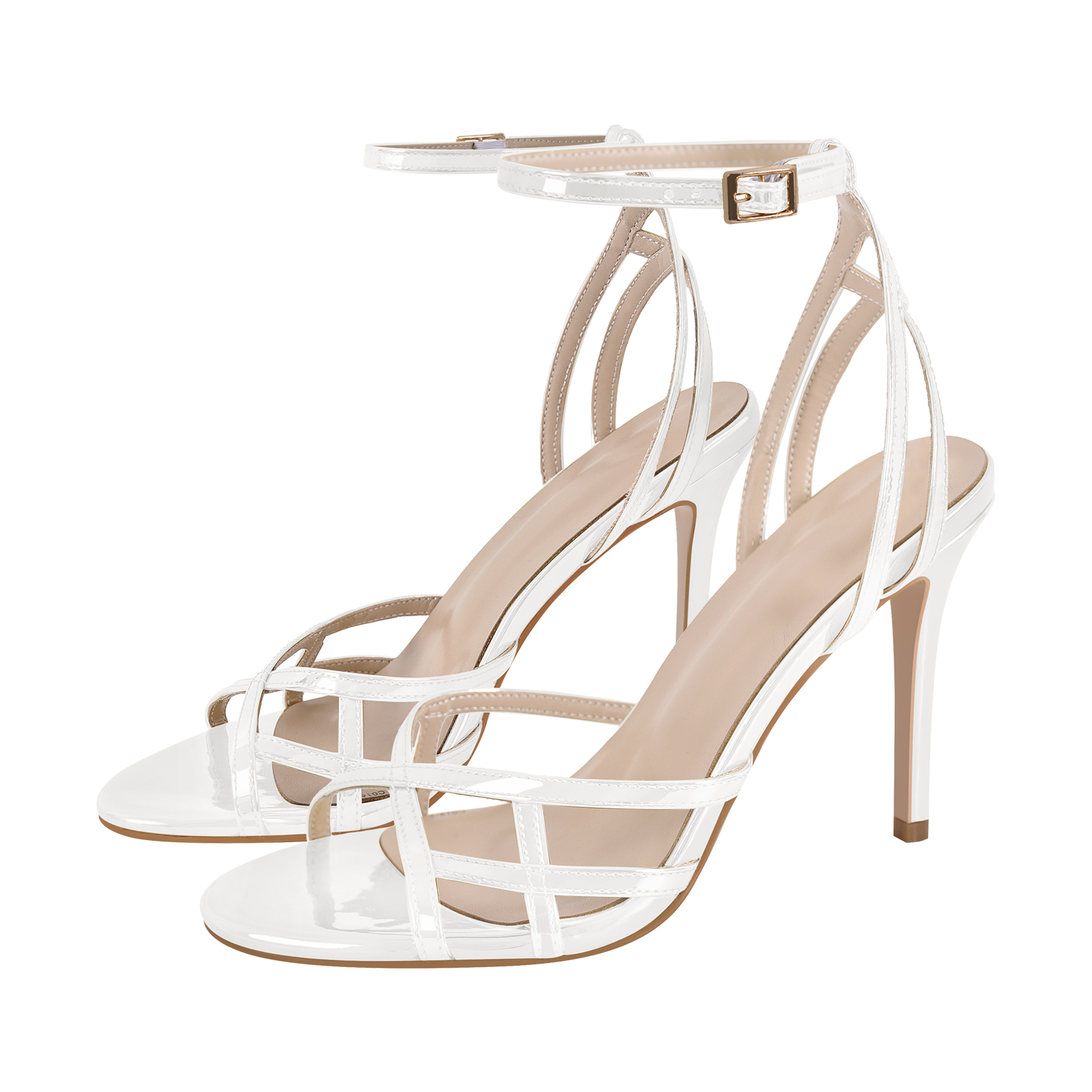 Round Toe Schnalle Fesselriemen Stiletto Sandals