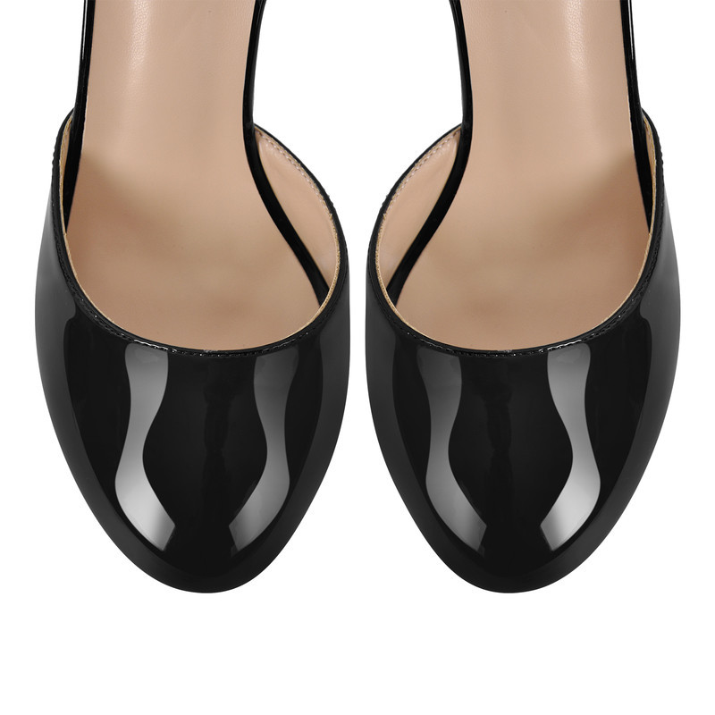 Plateau Slingback Pumps mit klobigem Absatz und Riemchen