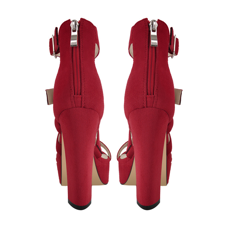 Sandalen mit Plateau Gladiator Riemen und dickem Absatz