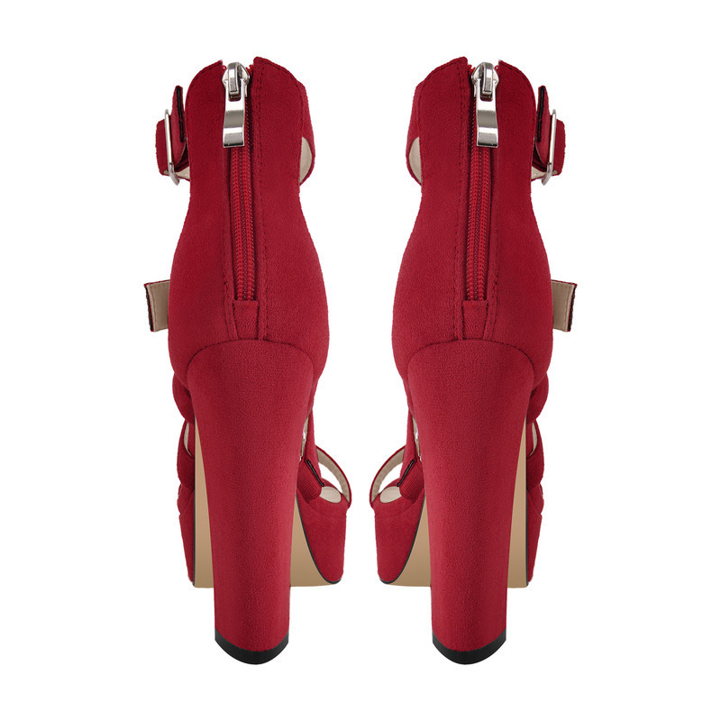 Sandalen mit Plateau Gladiator Riemen und dickem Absatz