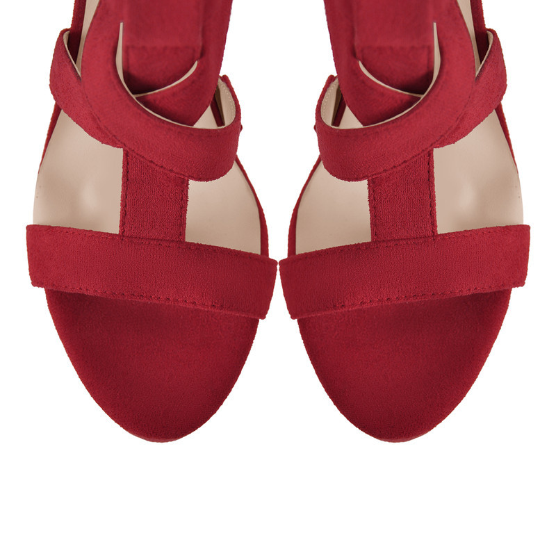 Sandalen mit Plateau Gladiator Riemen und dickem Absatz