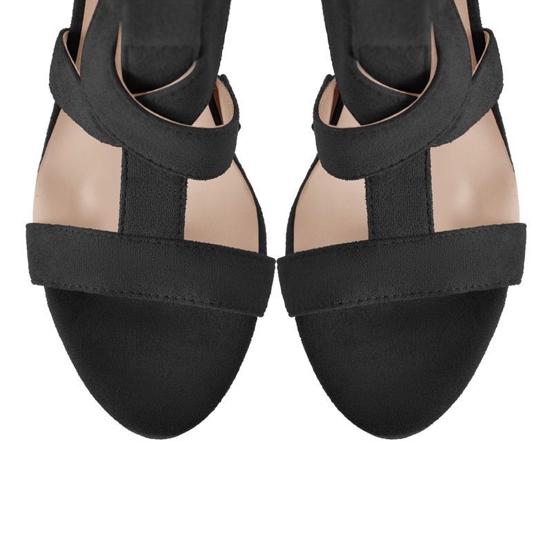 Sandalen mit Plateau Gladiator Riemen und dickem Absatz