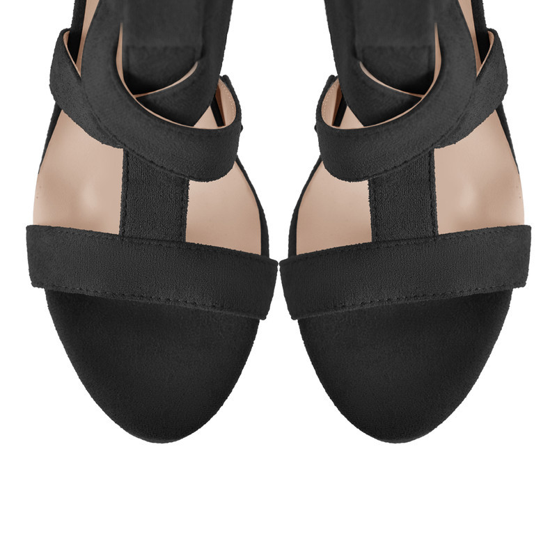 Sandalen mit Plateau Gladiator Riemen und dickem Absatz