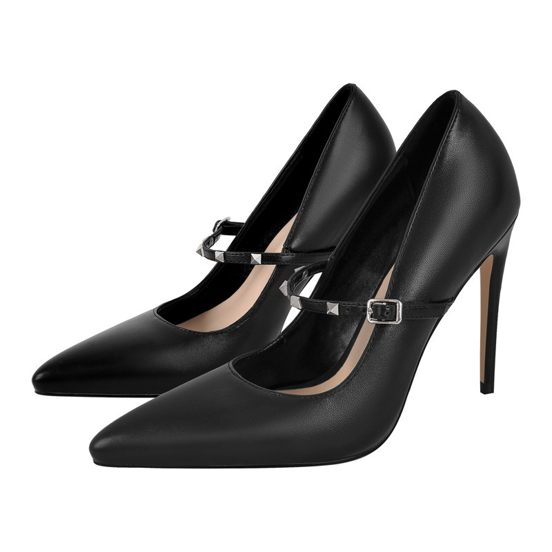 Niete Ristriemchen Hoher Absatz spitze Pumps