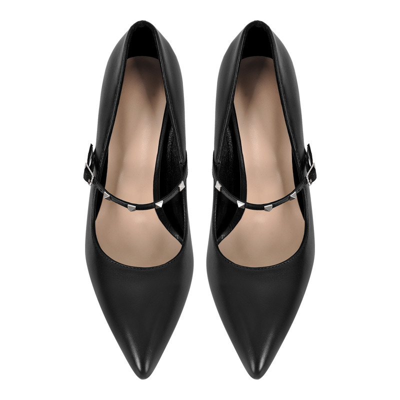 Niete Ristriemchen Hoher Absatz spitze Pumps