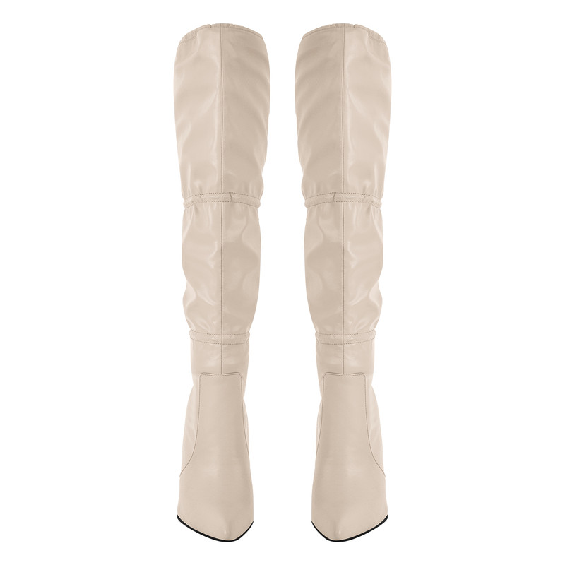 Spitz zulaufende Schnürsenkel Damen Stiletto Kniehohe Stiefel