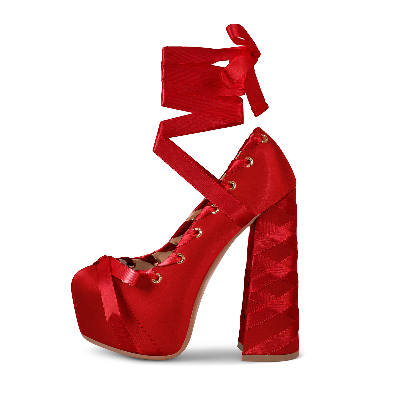 Plattform Fesselriemen Hoher Absatz Schleife Pumps