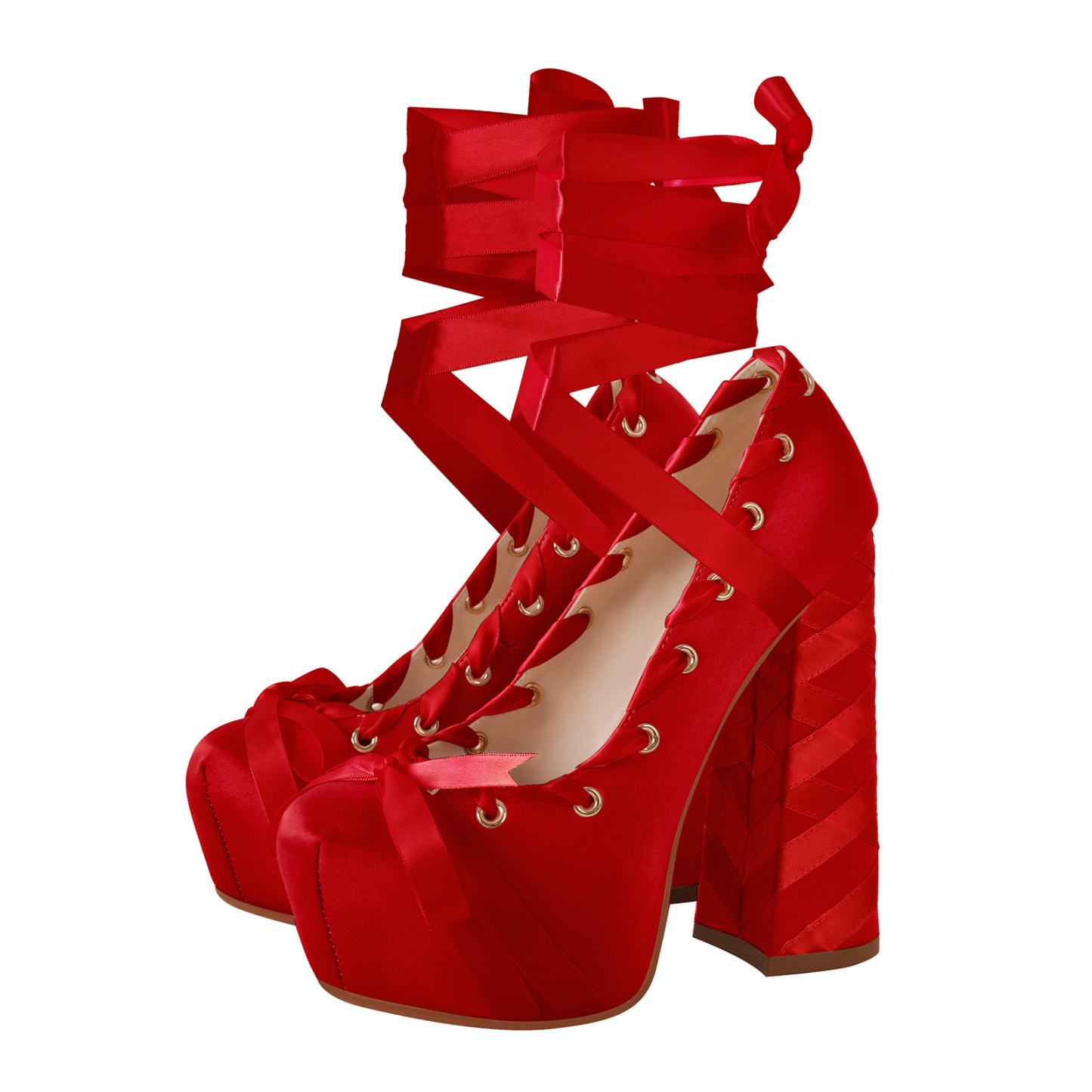 Plattform Fesselriemen Hoher Absatz Schleife Pumps